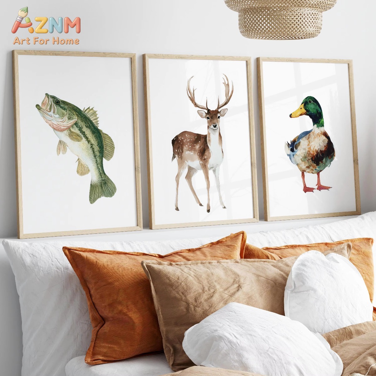 AZNM Watercolor Hunting and Fi - Hunting Outdoor Decor recension och pris