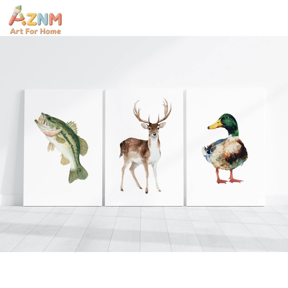 AZNM Watercolor Hunting and Fi - Hunting Outdoor Decor recension och pris