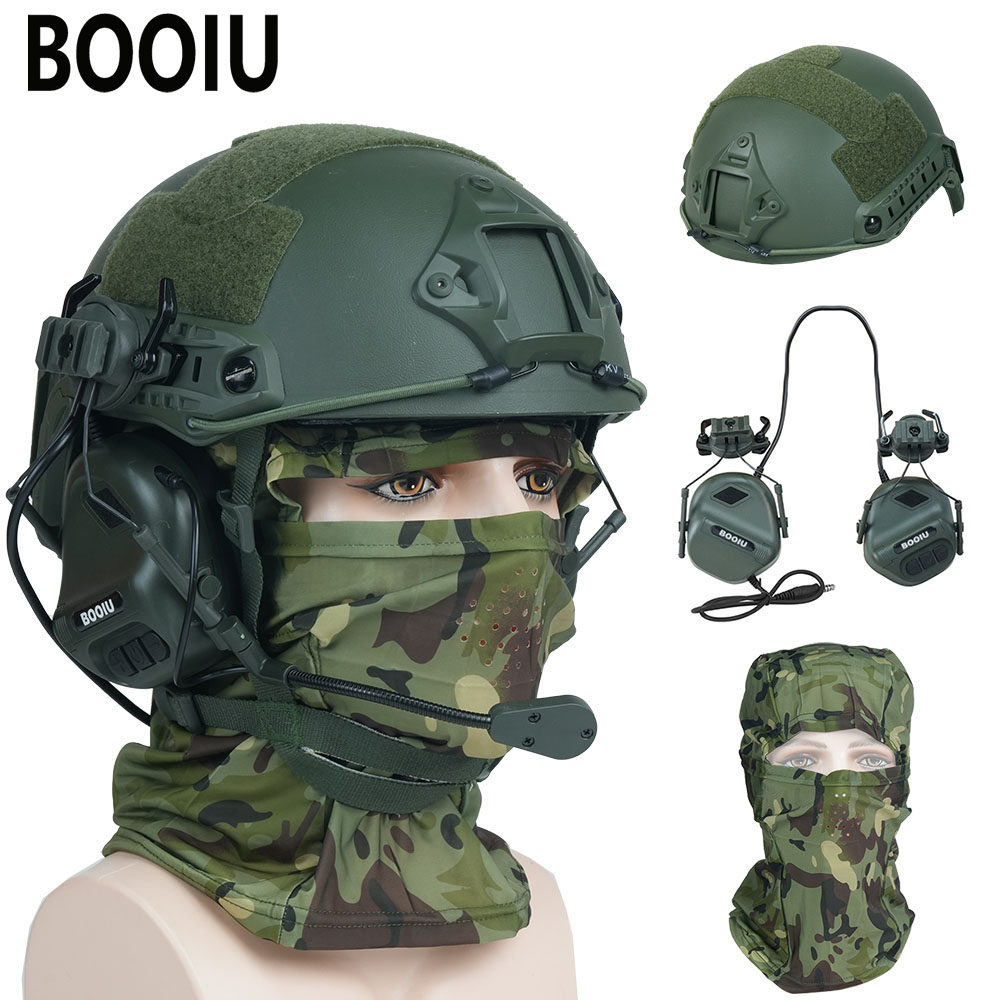 BOOIU Tactical Airsoft Helmet  - Outdoor Hunting Kit recension och pris