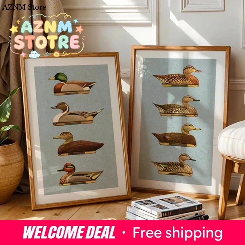 Retro Duck Prints Outdoors Art - Hunting Outdoor Decor recension och pris