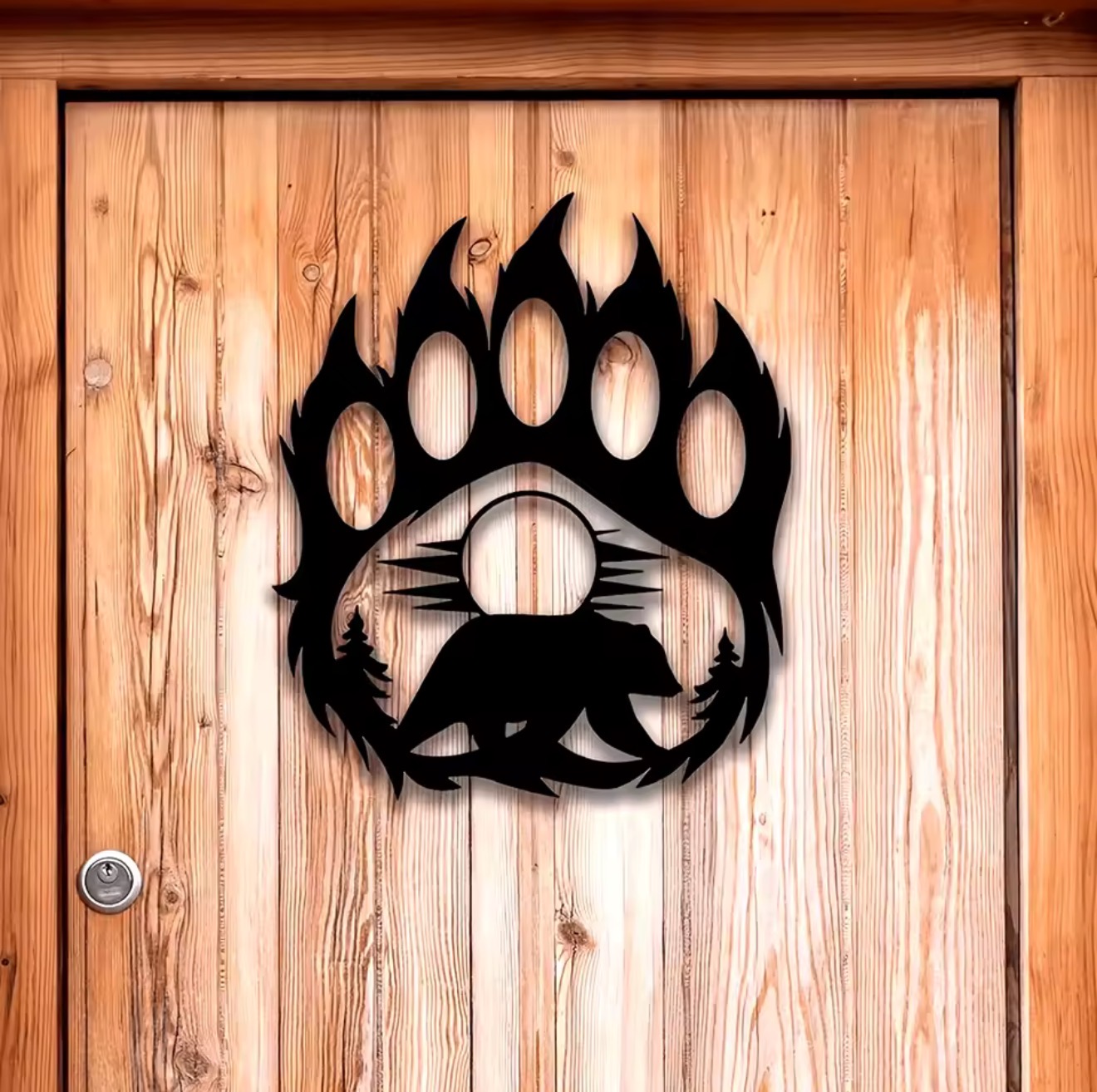 Rustic Metal Bear Paw Wall Art - Hunting Outdoor Decor recension och pris