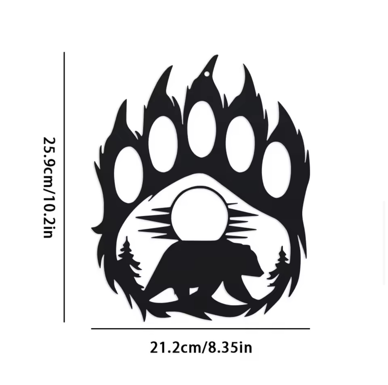 Rustic Metal Bear Paw Wall Art - Hunting Outdoor Decor recension och pris